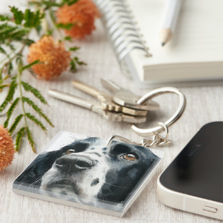 English springer spaniel portrait key ring