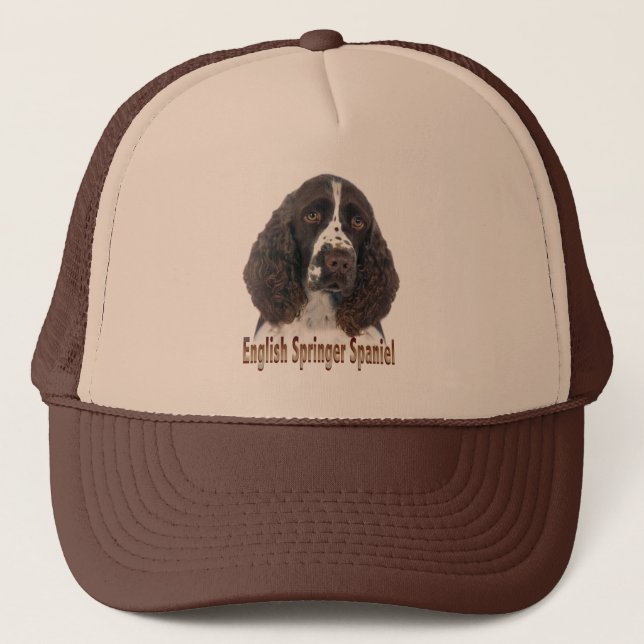 English Springer Spaniel Portrait Trucker Hat (Front)
