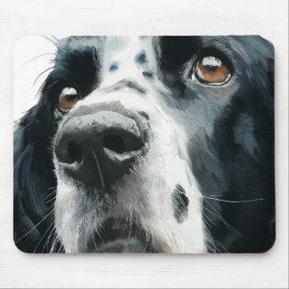 English springer spaniel portrait with ticking mouse mat