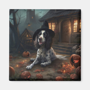 English Springer Spaniel Pumpkins Halloween Scary  Magnet