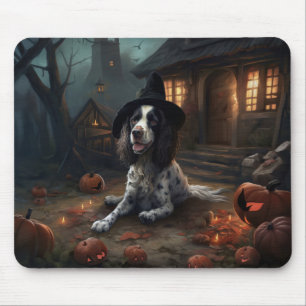 English Springer Spaniel Pumpkins Halloween Scary Mouse Mat