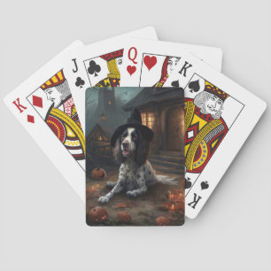 English Springer Spaniel Pumpkins Halloween Scary  Playing Cards