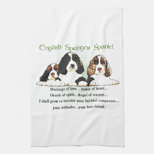 English Springer Spaniel Puppies Tea Towel