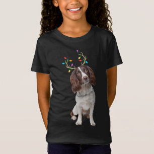 English Springer Spaniel Reindeer Christmas Dog T-Shirt