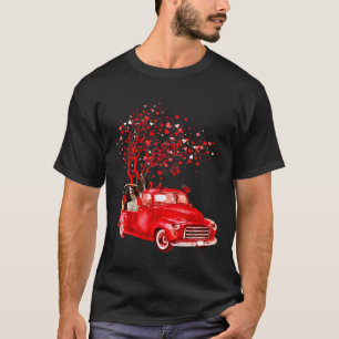 English Springer Spaniel Riding Truck Valentine Bu T-Shirt