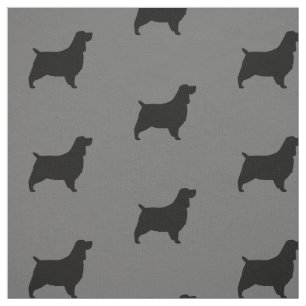 English Springer Spaniel Silhouettes Pattern Fabric