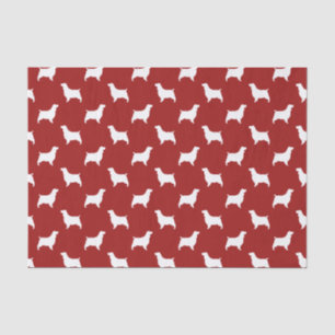 English Springer Spaniel Silhouettes Pattern Red Tissue Paper