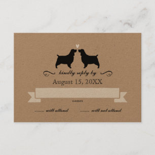 English Springer Spaniel Silhouettes Wedding RSVP