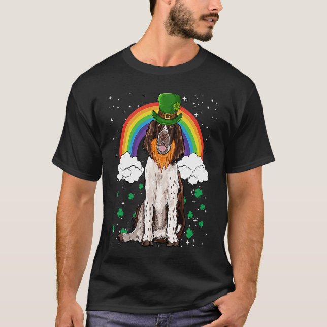 English Springer Spaniel St Patricks Day Leprechau T-Shirt (Front)