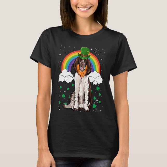 English Springer Spaniel St Patricks Day Leprechau T-Shirt (Front)