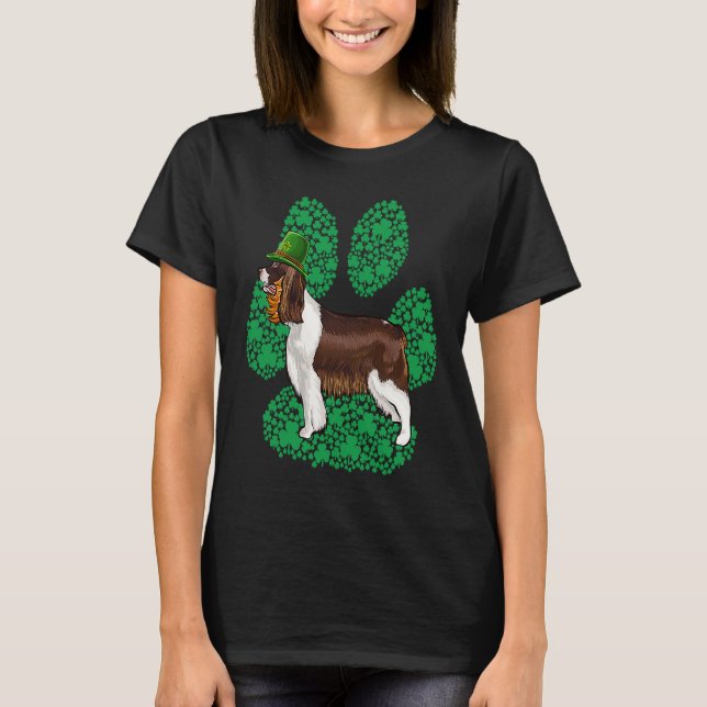 English Springer Spaniel St Patricks Day Shamrock  T-Shirt (Front)