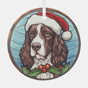English Springer Spaniel Stained Glass Christmas Tree Decoration