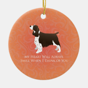 English Springer Spaniel Thinking of You -Memorial Ceramic Tree Decoration