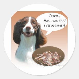 English Springer Spaniel Turkey Classic Round Sticker