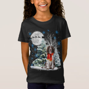 English Springer Spaniel Under Moonlight Christmas T-Shirt