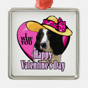 English Springer Spaniel Valentines Day Metal Tree Decoration