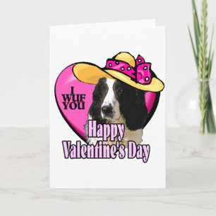 English Springer Spaniel Valentines Holiday Card