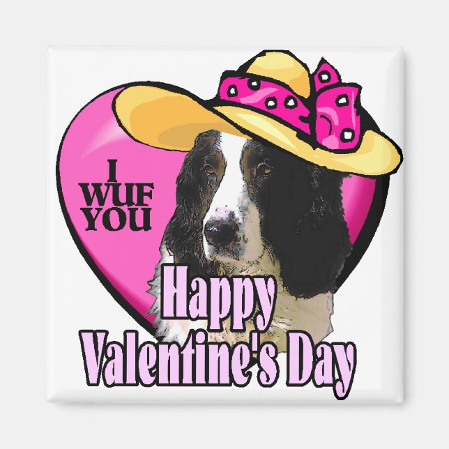 English Springer Spaniel Valentines Magnet (Front)