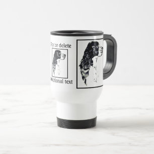 English Springer Spaniel Vintage Art Personalised Travel Mug