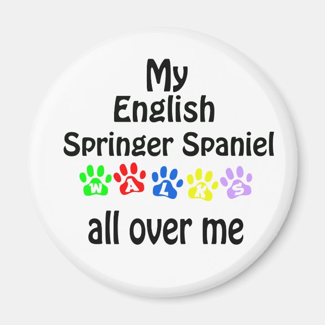 English Springer Spaniel Walks Design Magnet (Front)