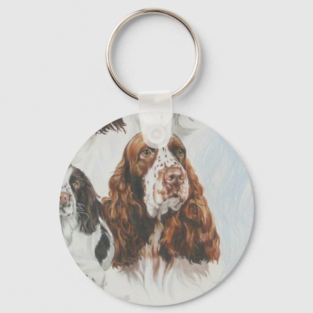 English Springer Spaniel wGhost Key Ring (Front)