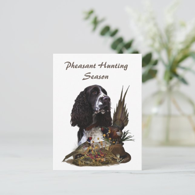 English Springer Spaniel with pheasant  Postcard (Standing Front)