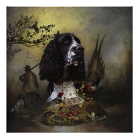 English Springer Spaniel with pheasant  