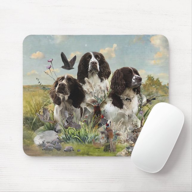 English Springer Spaniels ,Art Mouse Mat (With Mouse)