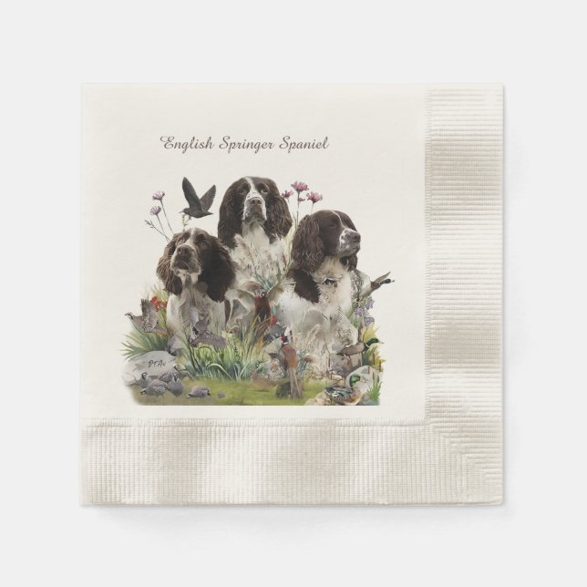 English Springer Spaniels ,Art Napkin (Front)