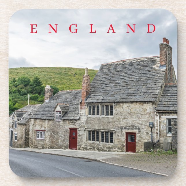 English stone cottages view coasters (Front)