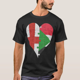 English Sudanese Flag Heart T-Shirt