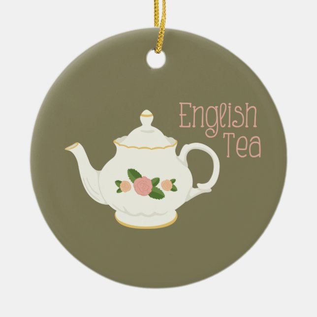 English Tea Ceramic Tree Decoration (Front)