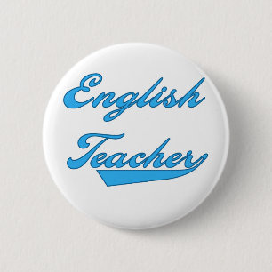 English Teacher Blue 6 Cm Round Badge