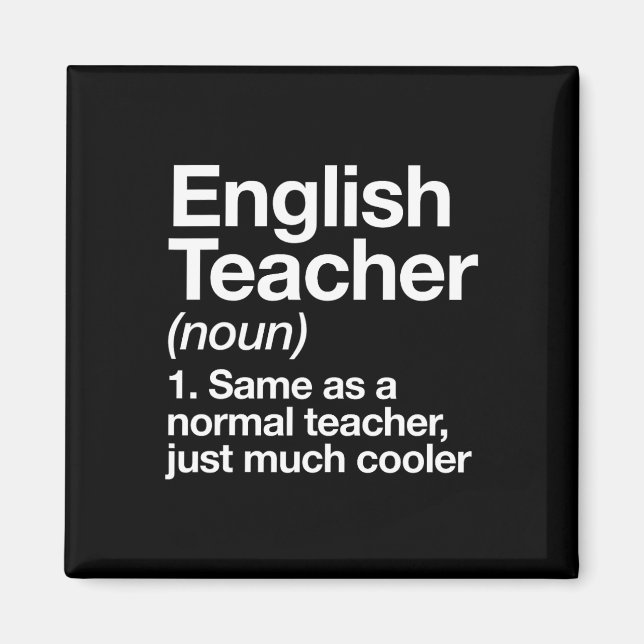 English Teacher Definition Fun Back To School Firs Magnet (Front)