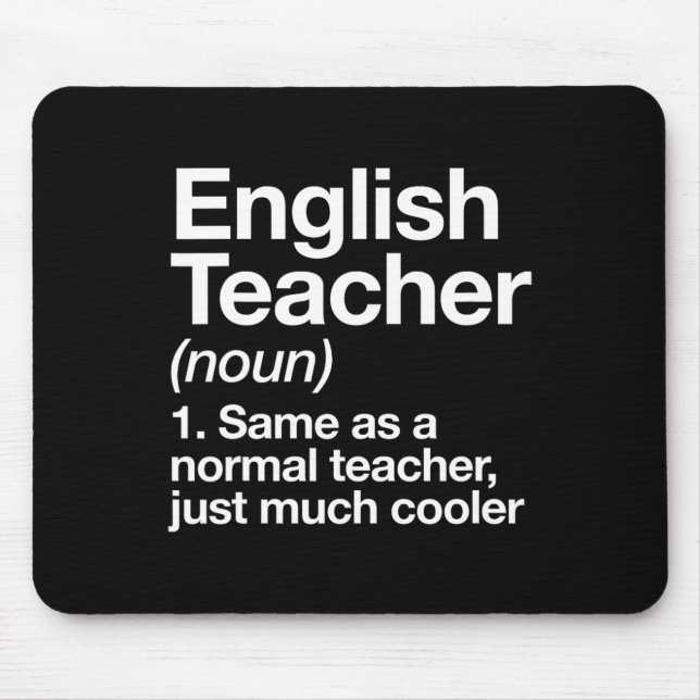 English Teacher Definition Fun Back To School Firs Mouse Mat (Front)