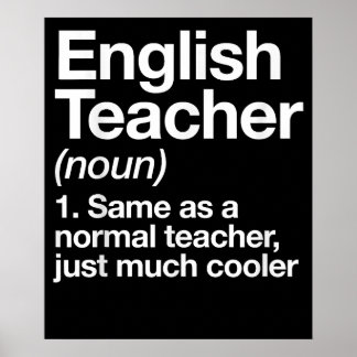 English Teacher Definition School First Day Poster