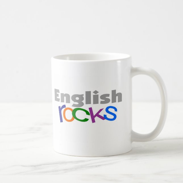 English Teacher "English Rocks" Gifts Coffee Mug (Right)