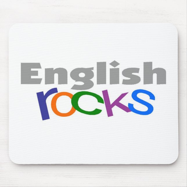 English Teacher "English Rocks" Gifts Mouse Mat (Front)