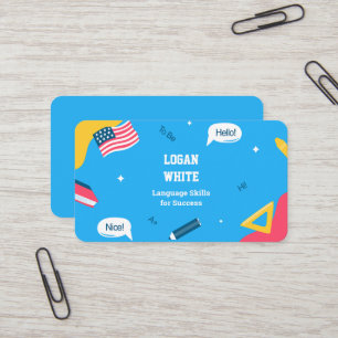 English Teacher ESL Instructor Business Card