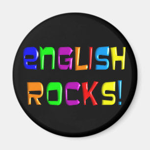 English Teacher Gifts "English Rocks!" Magnet