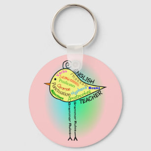 English Teacher "Grammar Bird" Gifts Key Ring
