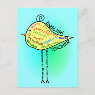English Teacher "Grammar Bird" Gifts Postcard