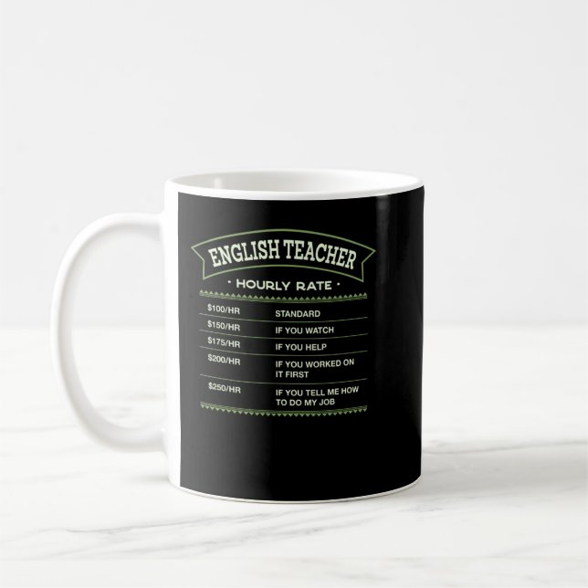 English Teacher Hourly Rate Language Instructor La Coffee Mug (Left)
