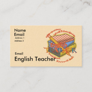 English Teacher Motto Business Card