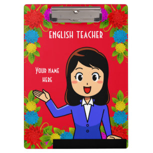 English Teacher Personalised Clipboard