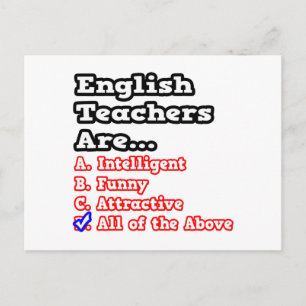 English Teacher Quiz...Joke Postcard