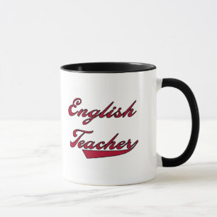 English Teacher Red Tshirts and Gifts Mug