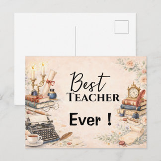 English Teacher Thank You Gift End of School Year Postcard