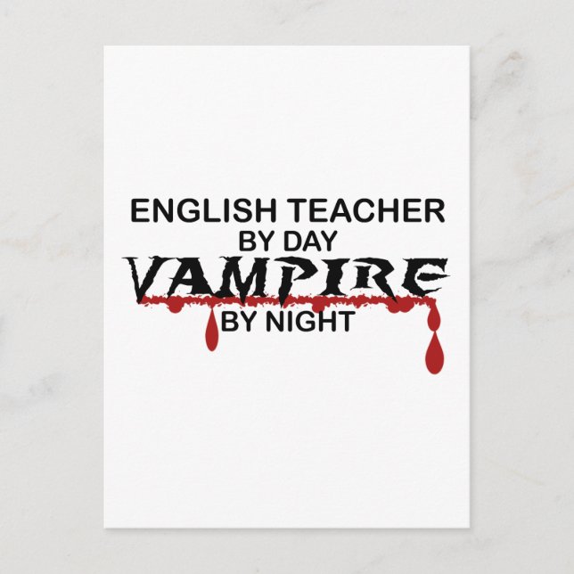 English Teacher Vampire by Night Postcard (Front)