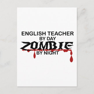 English Teacher Zombie Postcard